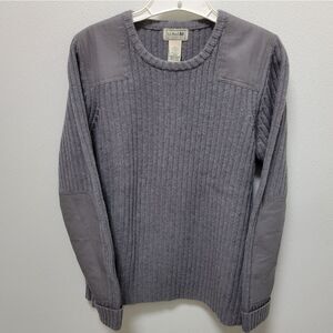 Womens LL Bean Commando Sweater Crewneck NWT Grey Graphite Merino Wool Size M